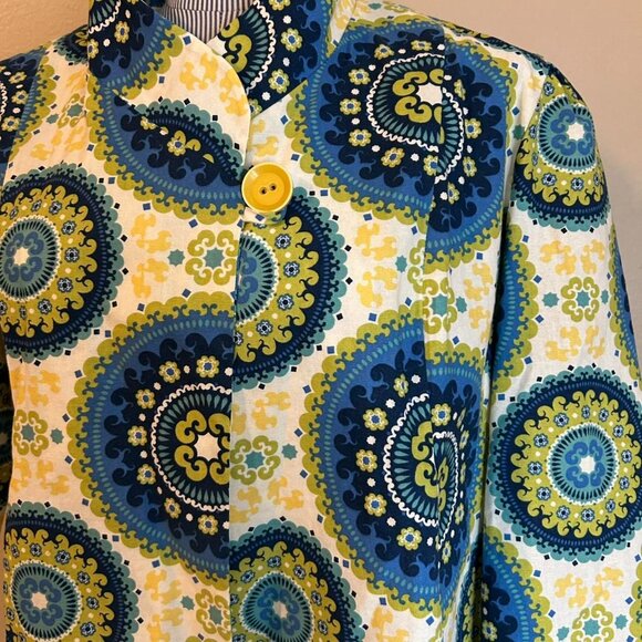 Beautiful Handmade Medallion Retro Bold Jacket Top High Collar Blouse - Picture 2 of 7